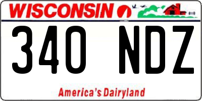 WI license plate 340NDZ