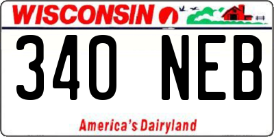 WI license plate 340NEB