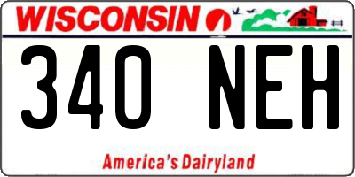 WI license plate 340NEH