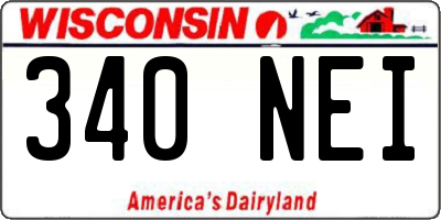 WI license plate 340NEI