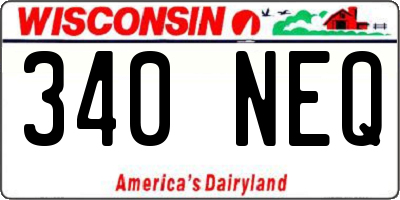 WI license plate 340NEQ