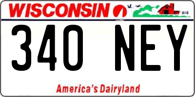 WI license plate 340NEY