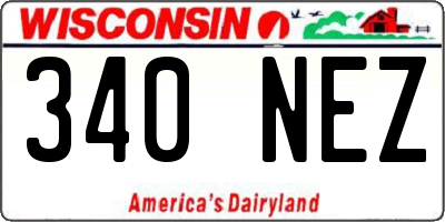 WI license plate 340NEZ
