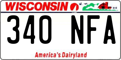 WI license plate 340NFA