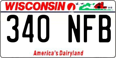 WI license plate 340NFB