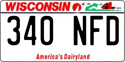 WI license plate 340NFD