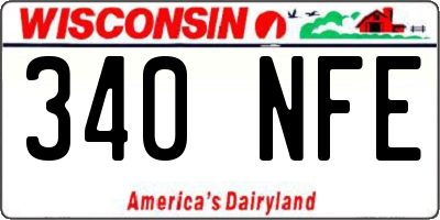 WI license plate 340NFE