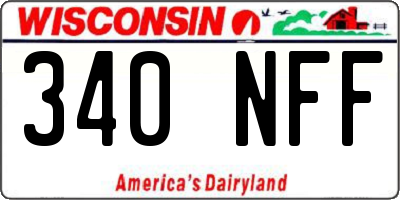 WI license plate 340NFF