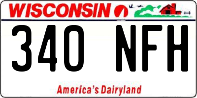 WI license plate 340NFH