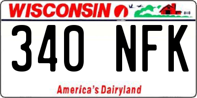 WI license plate 340NFK