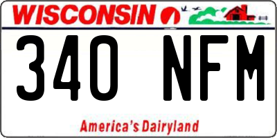 WI license plate 340NFM
