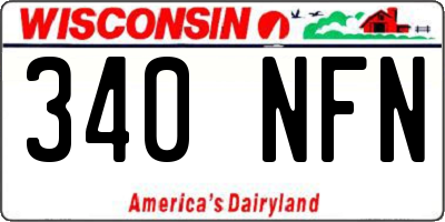 WI license plate 340NFN
