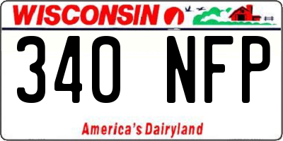 WI license plate 340NFP