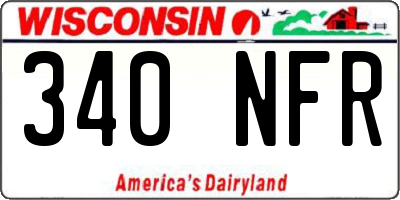 WI license plate 340NFR