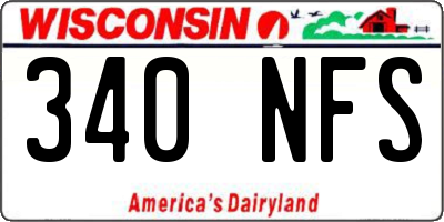 WI license plate 340NFS