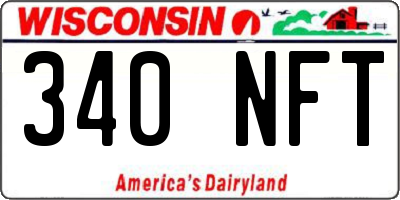 WI license plate 340NFT