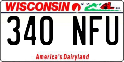 WI license plate 340NFU