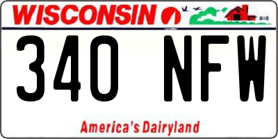 WI license plate 340NFW