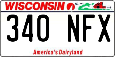 WI license plate 340NFX