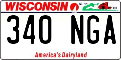 WI license plate 340NGA