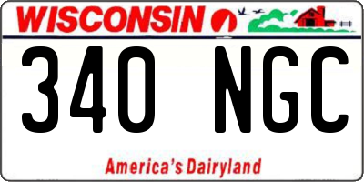 WI license plate 340NGC