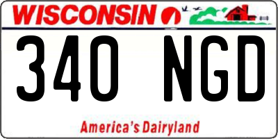 WI license plate 340NGD