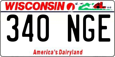 WI license plate 340NGE