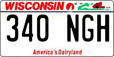 WI license plate 340NGH