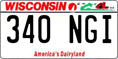 WI license plate 340NGI