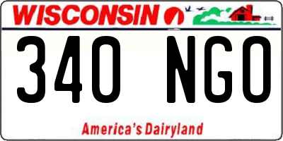 WI license plate 340NGO