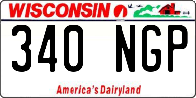 WI license plate 340NGP
