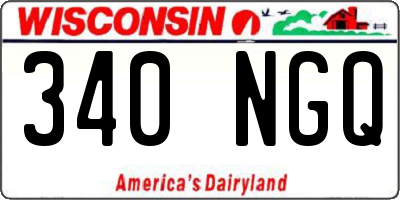 WI license plate 340NGQ