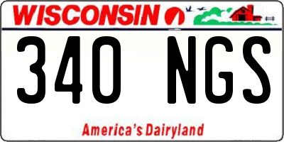 WI license plate 340NGS