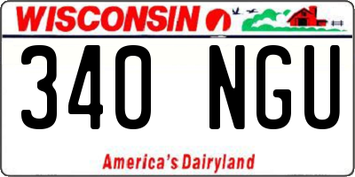 WI license plate 340NGU
