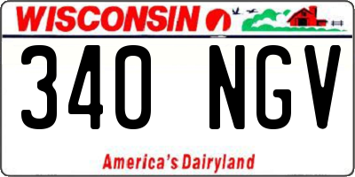 WI license plate 340NGV