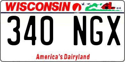WI license plate 340NGX