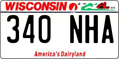 WI license plate 340NHA