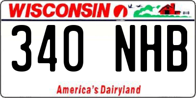 WI license plate 340NHB