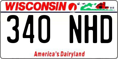 WI license plate 340NHD