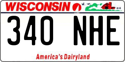 WI license plate 340NHE