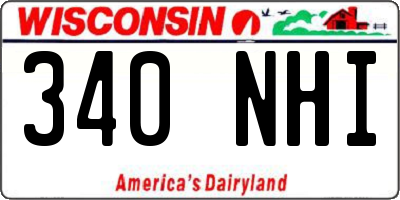 WI license plate 340NHI