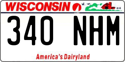 WI license plate 340NHM