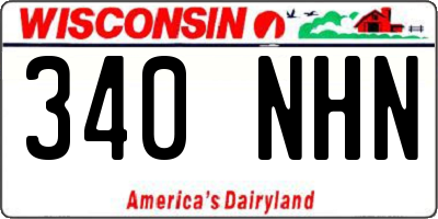 WI license plate 340NHN