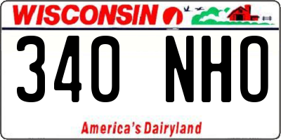 WI license plate 340NHO