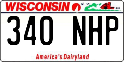 WI license plate 340NHP
