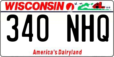 WI license plate 340NHQ