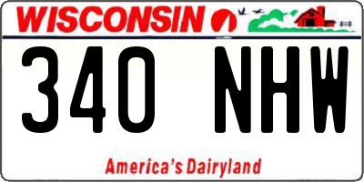 WI license plate 340NHW