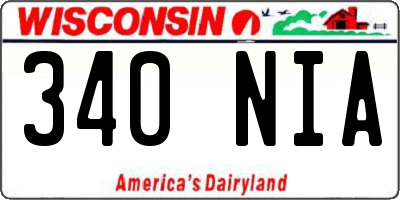 WI license plate 340NIA