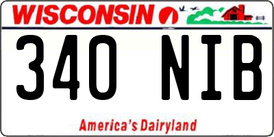 WI license plate 340NIB