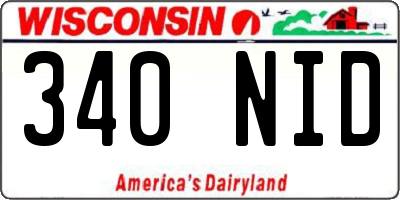 WI license plate 340NID